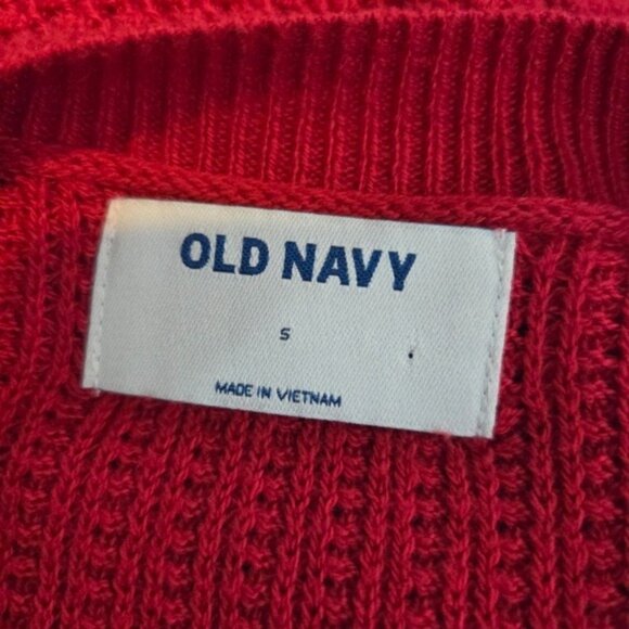 Old Navy Red Knit Pullover Tunic Sweater Lightweight Women's Size Small - Picture 5 of 7